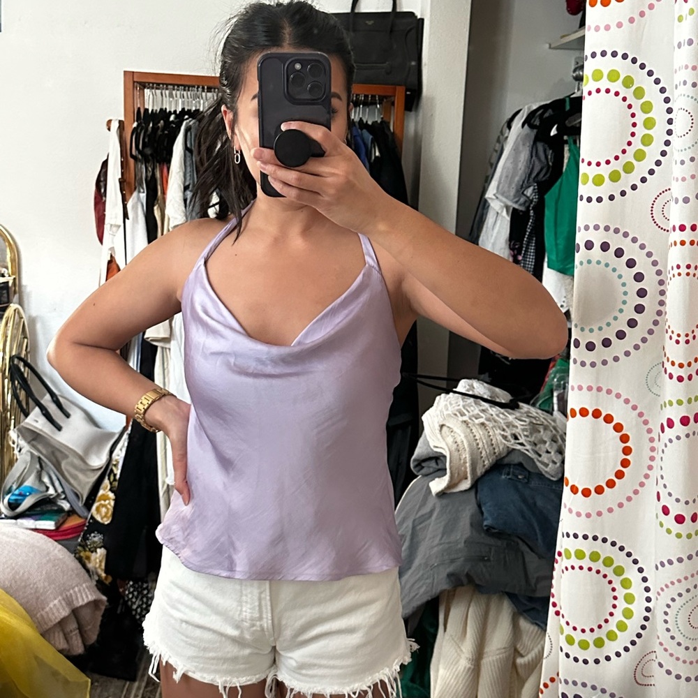 Verge Girl Lavender Satin Halter Top